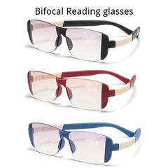 Dual Light Anti Drop Reading Glasses Plastic Frame Unisex