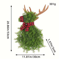 Pine Needle Elk Door Hanging Christmas Wreath Outdoor Decor