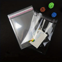 100 Pcs Transparent Self Adhesive Seal Pouch Plastic Opp Bag