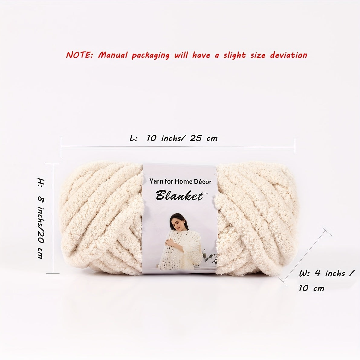 24 Yards Chunky Chenille Yarn for Knitting DIY Blanket Cushion Home Decor