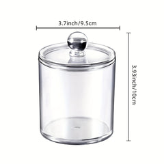 Clear Acrylic Storage Box for Bathroom Vanity, Cotton Swab Dispenser