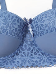 Contrast Lace Balconette Push Up Bra