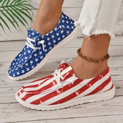 Women's Stylish Star Spangled Canvas Shoes Lightweight Low Top Sports Shoes