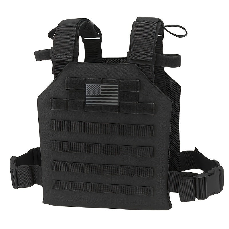 Adjustable Lightweight Molle Vest with Flag Patch