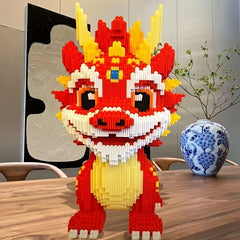 Red Kylin Dragon Building Kit - Challenging Puzzle Craft