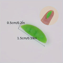 20pcs Mini Pea Pods Realistic Green Plastic Food Toys for Mini Kitchen Playset