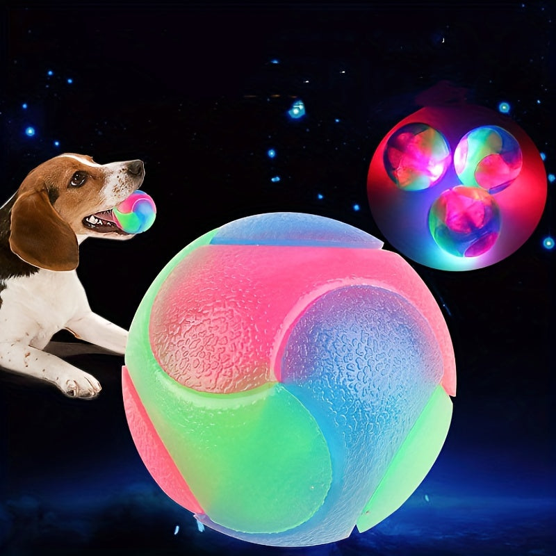 Glow Dog Chew Ball Toy Flashing Elastic Ball Pet Toys