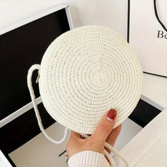Woven Round Crossbody Bag Beach Handbag for Women
