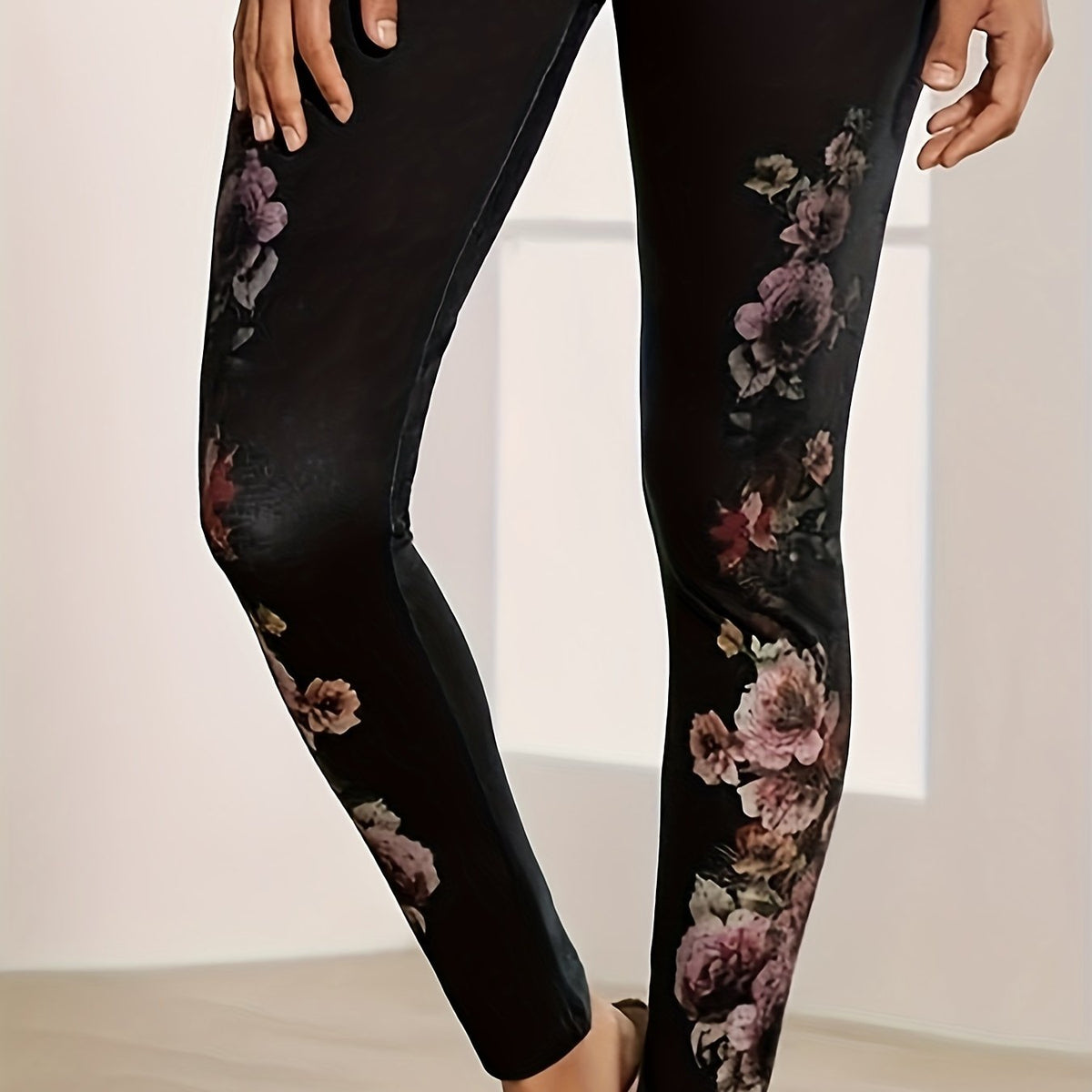 Floral Print High Rise Leggings