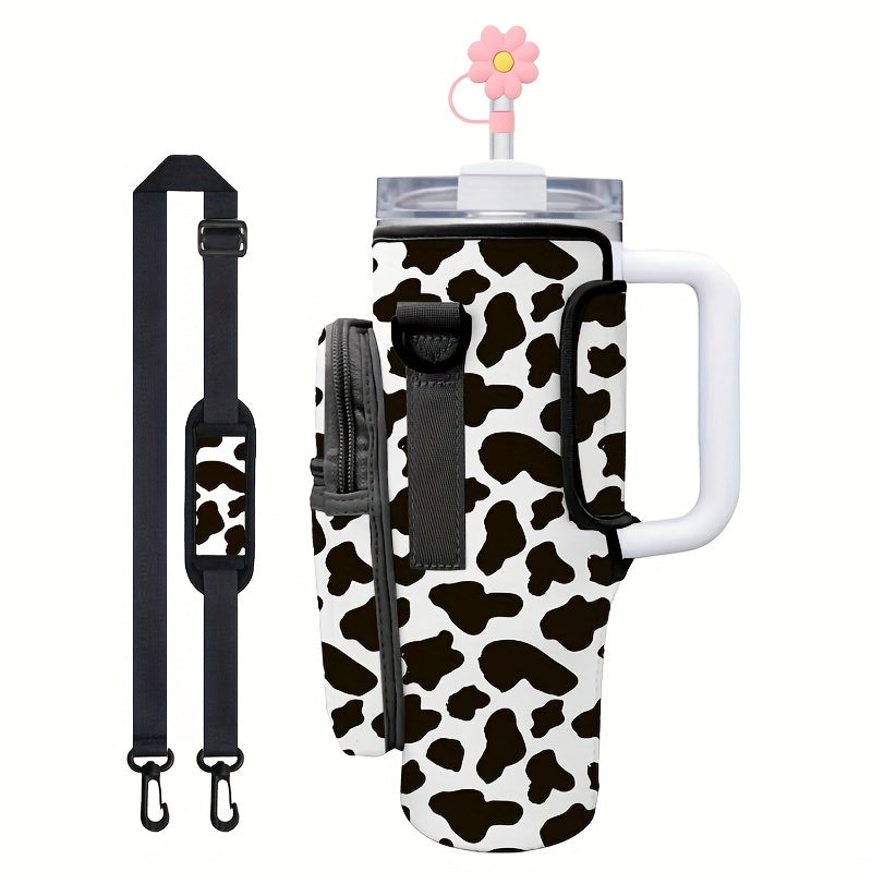 40Oz Ice Tumbler Cup Cover with Pocket and Adjustable Strap