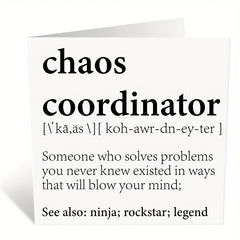 Funny Birthday Card Chaos Coordinator Definition Card For Women Men