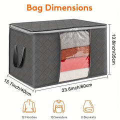 CCidea 60L Clothing Storage Bag Transparent Windows Strong Zippers