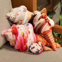 Sweet Ice Cream Plush Toy 13.77in Frosty Touch Swirls Assorted Colors