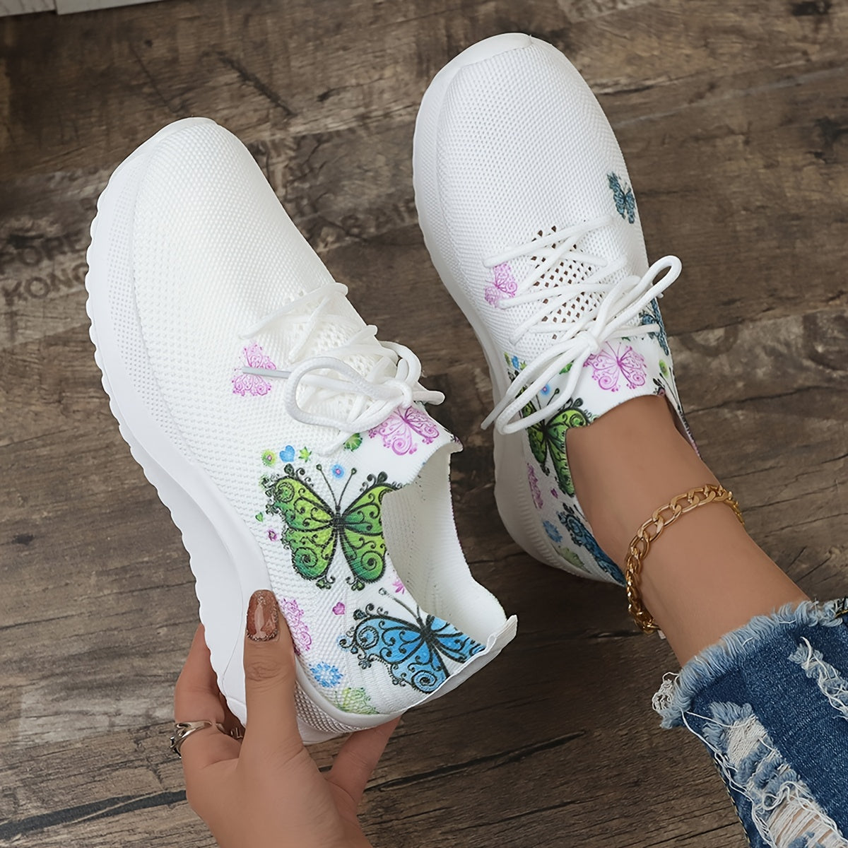 Women's Outdoor Skate Shoes with Flowers & Butterfly Patterns