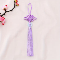 Jade Slice Tassel Square Knot Pendant Hanging Rope Gift Lucky Knot