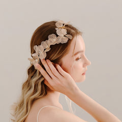 Baroque Flower Faux Pearls Bridal Headpieces Bride Wedding Headbands Hair Vine
