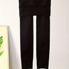 Plush Lined Tights Opaque High Waist Thermal Leggings Women's Stockings