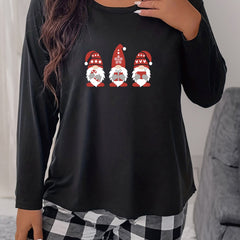  Christmas Sleepwear Top Women's Plus