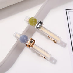 2pcs Jelly Transparent Hair Clip Crystal Duck Billed Clip Style Hair Clip