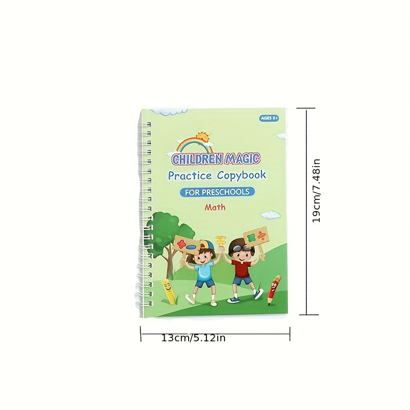 Handwriting Practice Set: 4 Books, Pen, Refills, Holder