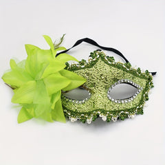 Prom Mask Women's Green Lace Mask Halloween Costume