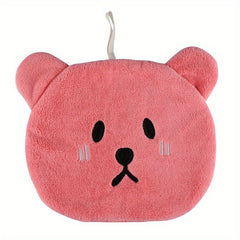 Cartoon Bear Fingertip Towel Hanging Loop Absorbent Soft Towel Bathroom