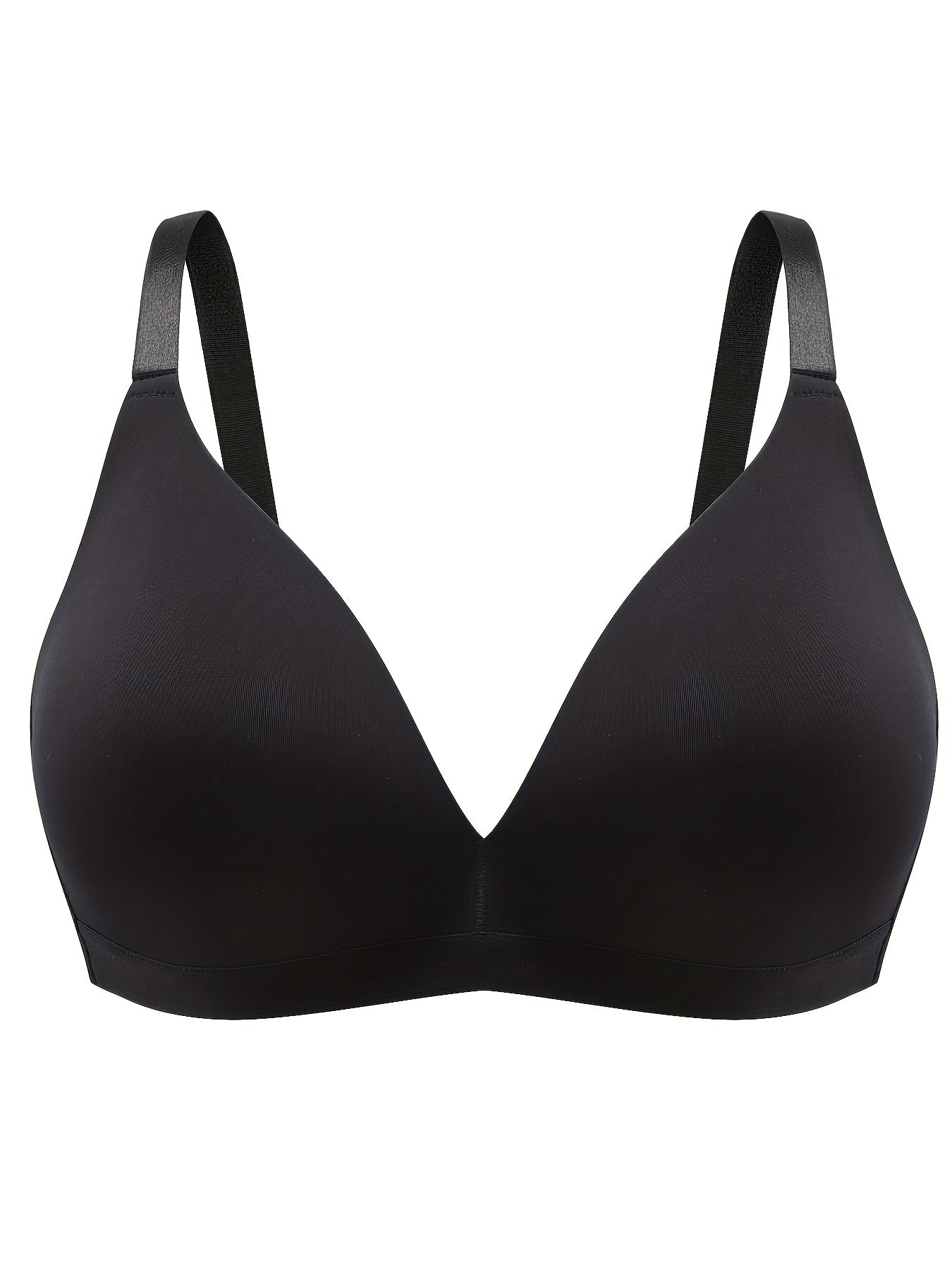 Plus Size Solid Wireless Push Up Soft Comfort Bra