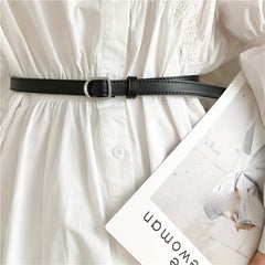Women's Non-Porous Thin Belt for Jeans and Pants