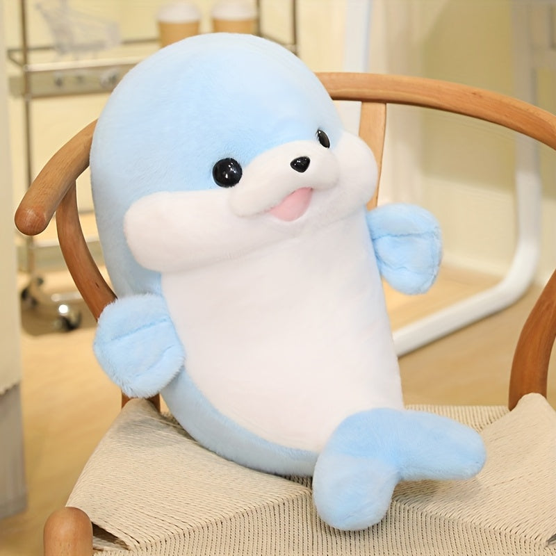 Adorable Seal Plush Toy in Lying Position Soft Plush Fabric 3 Colors