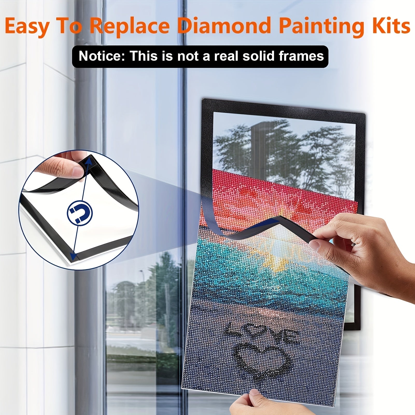 Magnetic Diamond Painting Frames 30x40 48x64 Cm Self Adhesive Soft Frames