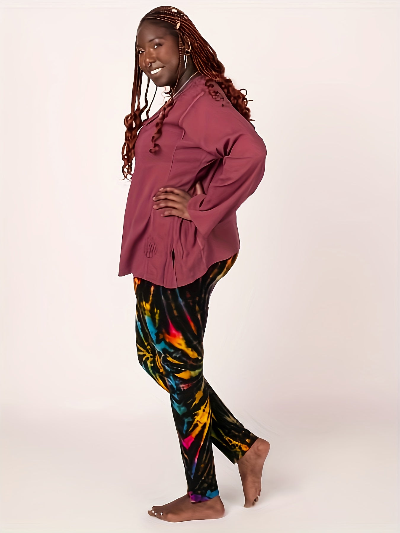  Colorblock Tie Dye Stretch Leggings