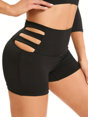 Sexy Women's Activewear Waist Hollow Out Yoga Shorts
