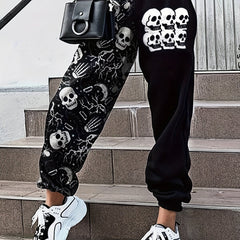 Women's Plus Skull Print Tapered Leg Pants