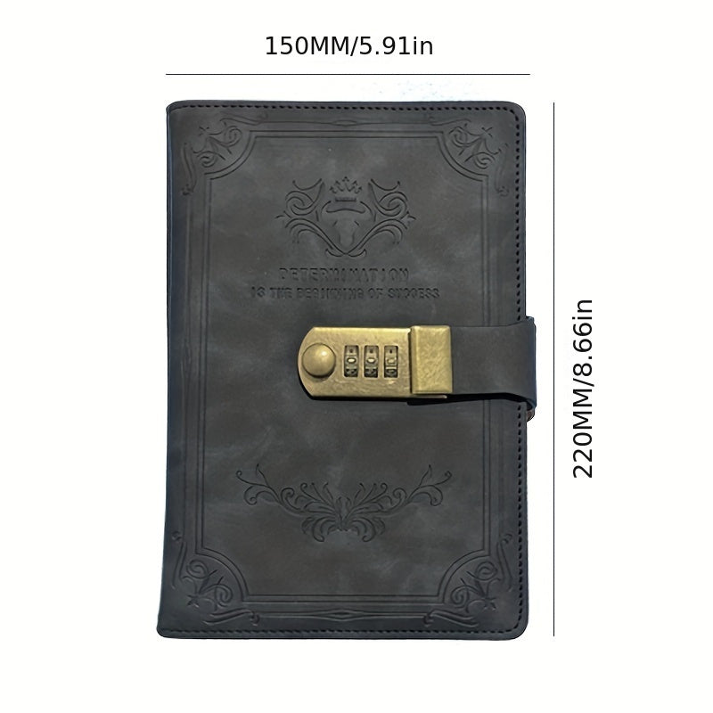 Retro Password Diary With Lock & Thick Journal Book