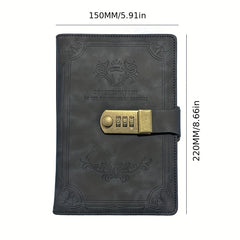 Retro Password Diary With Lock & Thick Journal Book