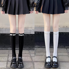 2 Pairs College Style Knee High Socks Women's Stockings