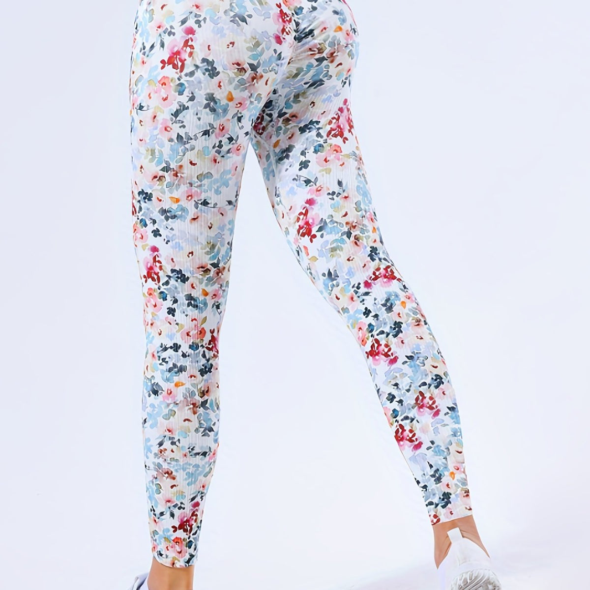 Flower Print Yoga Sports Leggings Quick Drying Seamless Yoga Pants