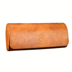 WESSLECO 3 Slots Roll Travel Case Vintage PU Leather Watch Organizer