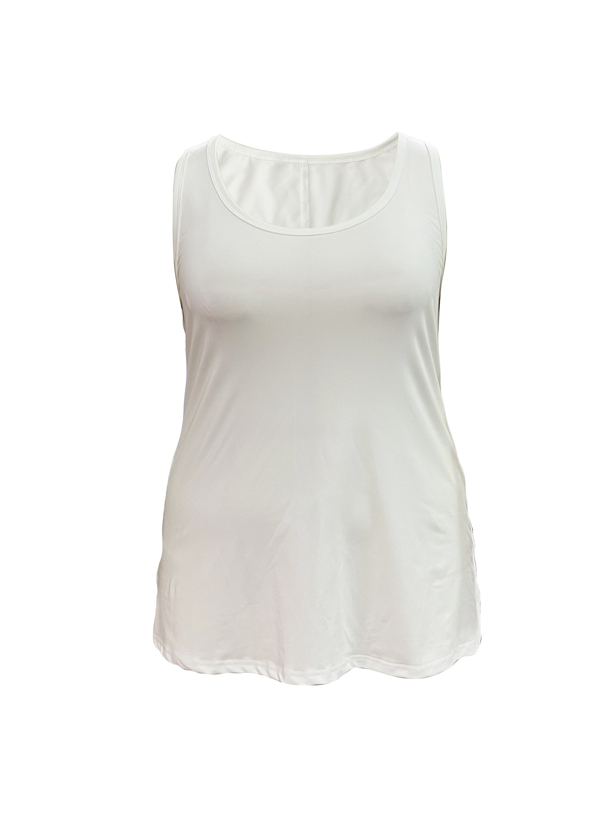  Solid Scoop Neck Tank Top