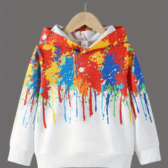 Colorful Ink Boys Hooded Sweatshirt for Spring Fall