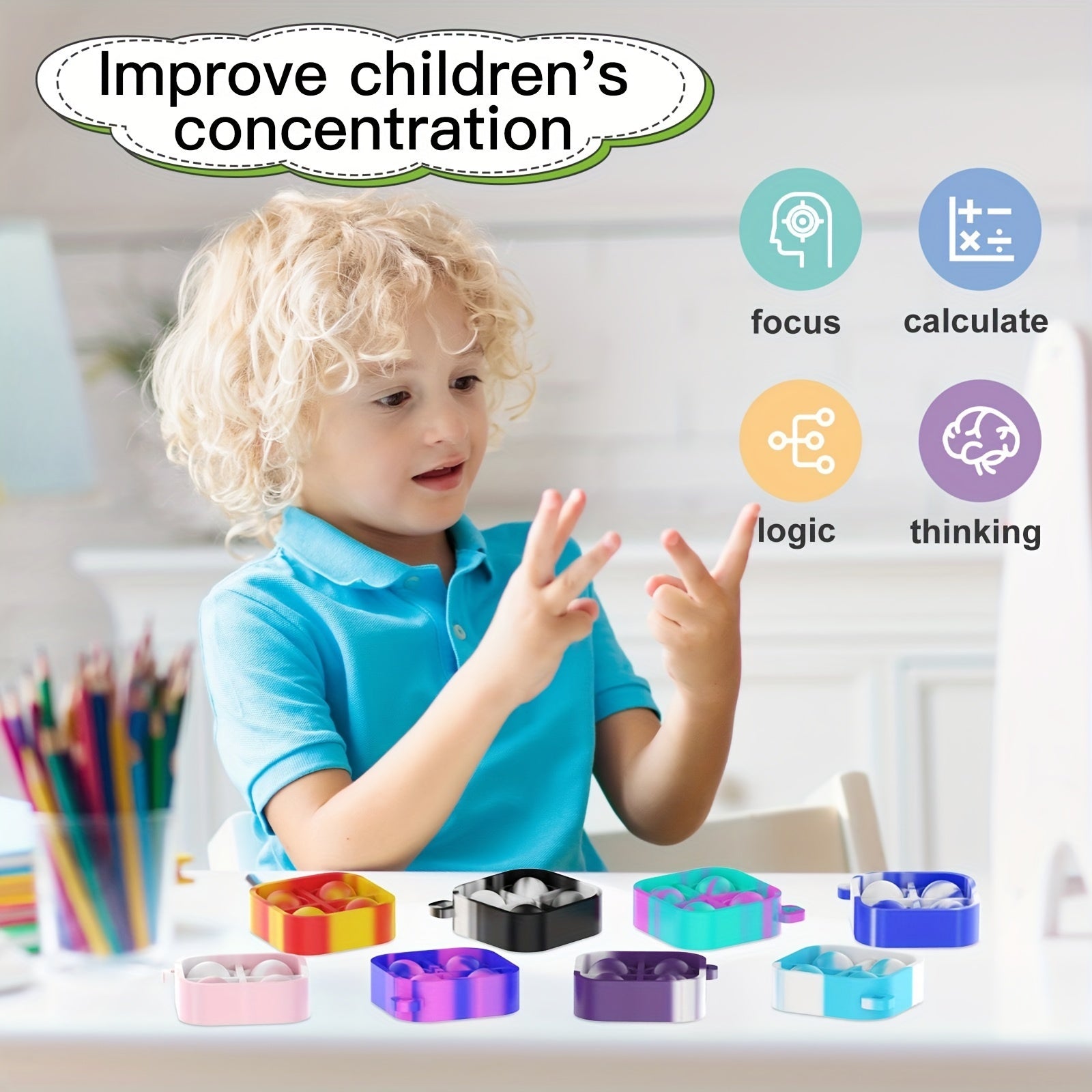 Mini Pop Keychain Fidget Toys Bulk Silicone Stress Relief Hand Toys For Toddlers