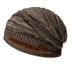 Men's Windproof Fleece Woolen Pullover Hat for Daily Use