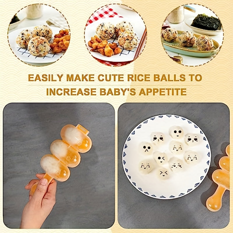 7pcs DIY Sushi Maker Set - Plastic Tool, Rice Mold, Ball Mold