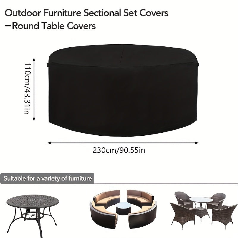 Waterproof Round Patio Table Cover Heavy Duty 600D Oxford Fabric