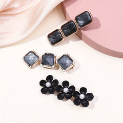 3pcs Faux Pearl Flower Hair Clips Vintage Barrette Hair Accessories