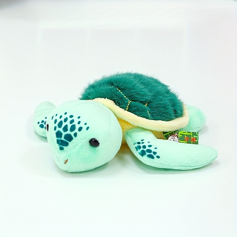 Mini Sea Turtle Stuffed Animal Realistic Shell Texture Plushie for Kids