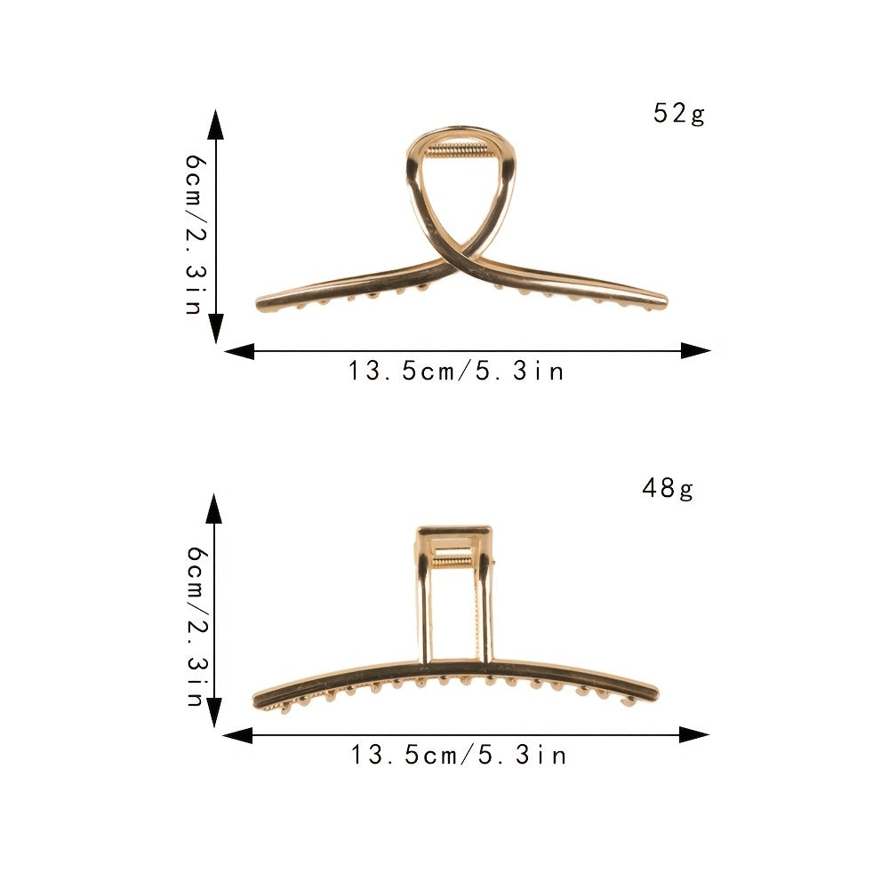 Stylish Hair Claw Clip Large Metal Thick Thin Hair Jaw Clip Women 1pc