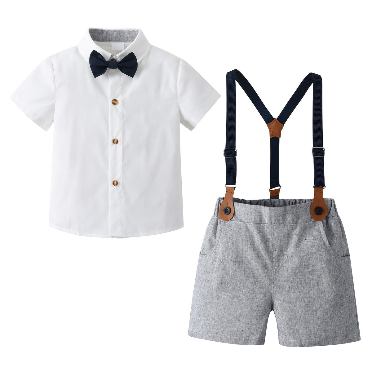 Boys Teen Casual Short Sleeve Gentleman Set Clothes For Summer