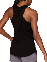  Sports Top Women's Plus Solid Tank Top