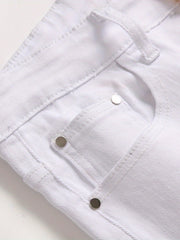 Men's Slim Fit Block Jeans Stretch Denim Pants